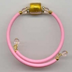 Venetian Glass Wrap Bracelet, Pink